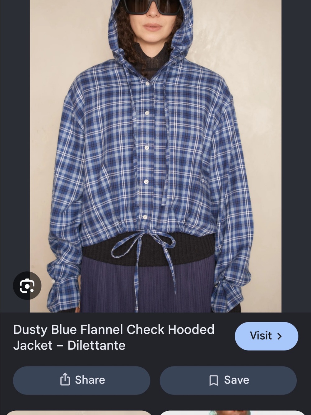 Acne Studio Blue Plaid Hooded Flannel shirt